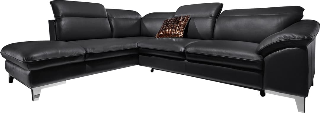 COTTA Ecksofa Teresa L-Form | Schwarz
