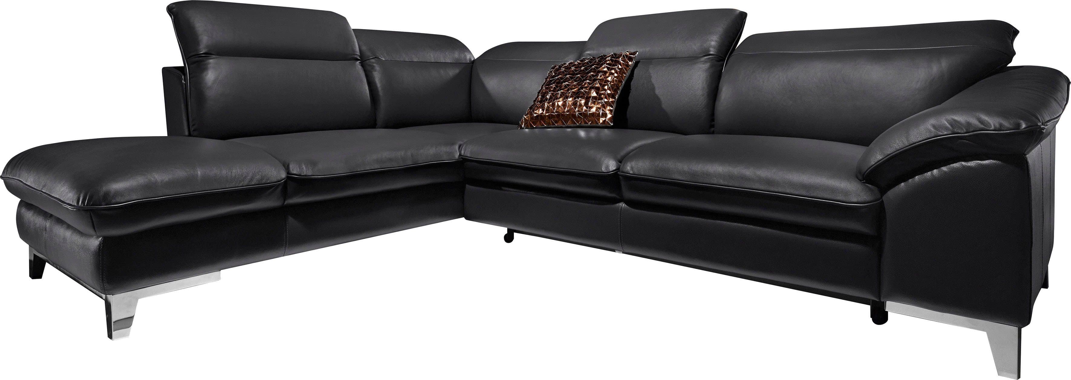 COTTA Ecksofa Teresa L-Form | Schwarz