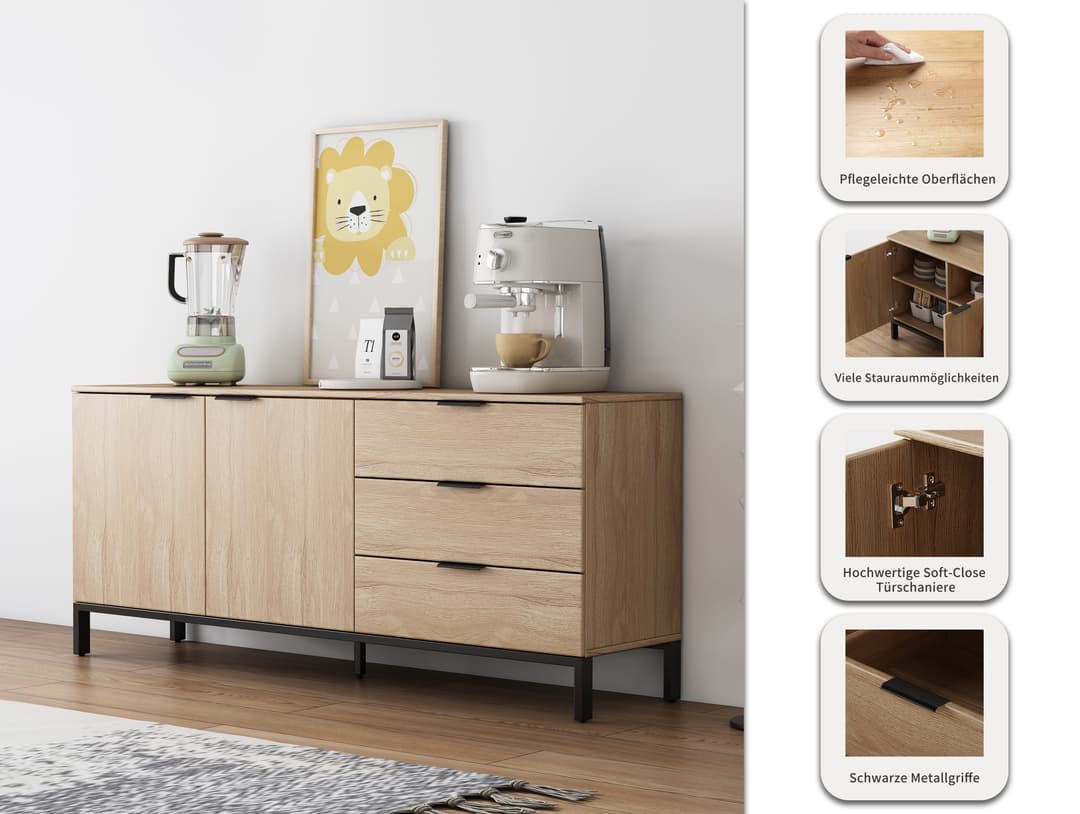 OTTO home Sideboard Jorinde | Holztöne