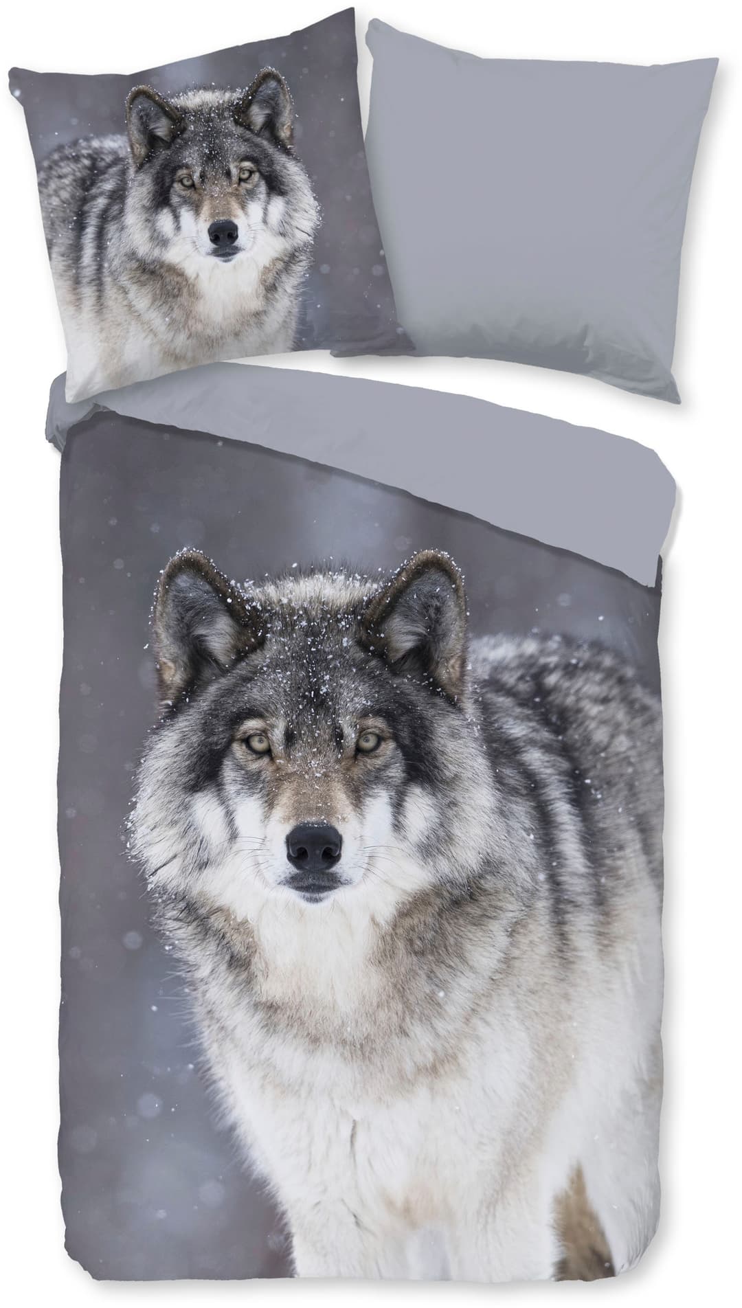 Good morning Wendebettwäsche Wolfie | Grau
