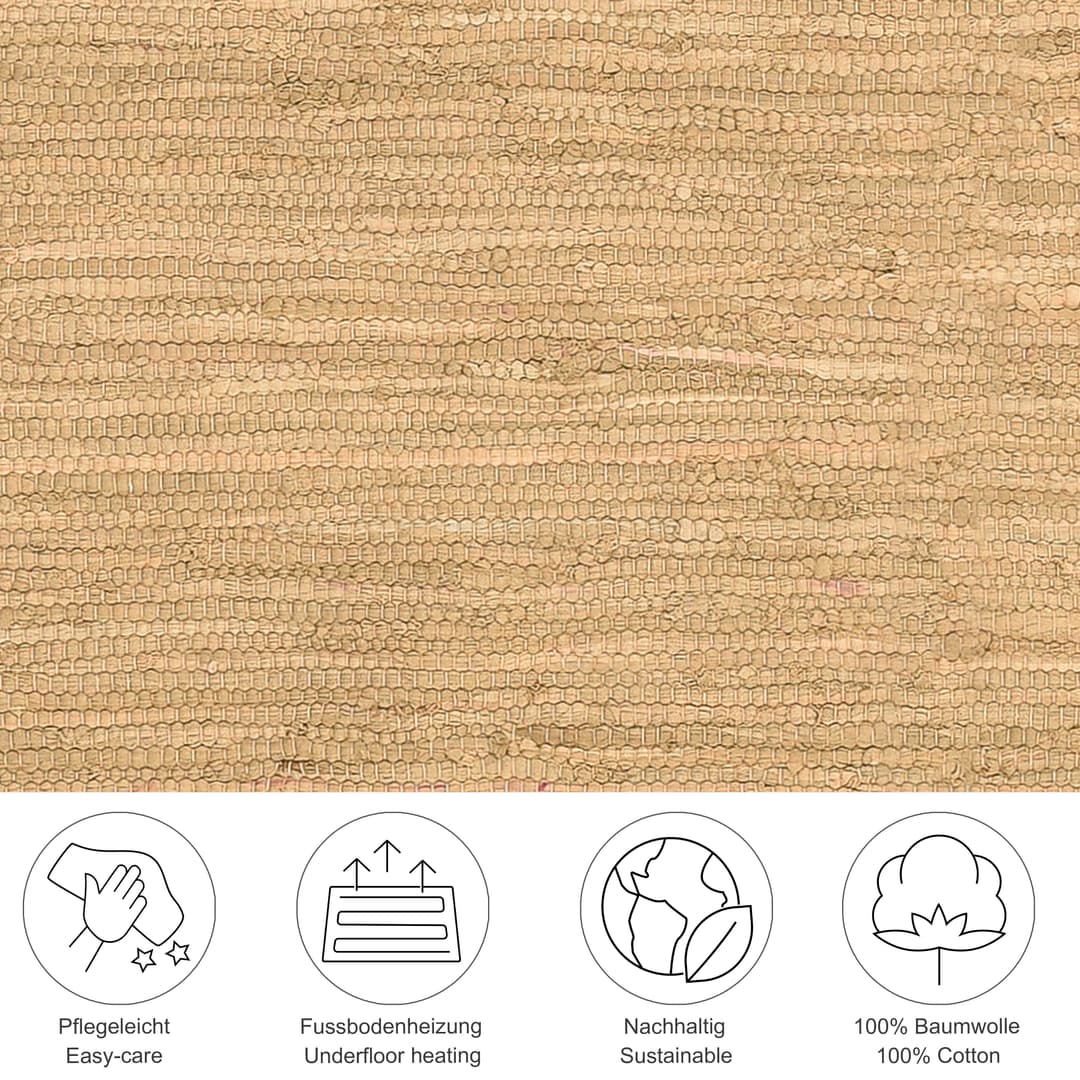 THEKO Teppich Happy Cotton Fleckerl | Beige