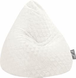 Sitting Point Sitzsack FLUFFY HEARTS L | Weiß
