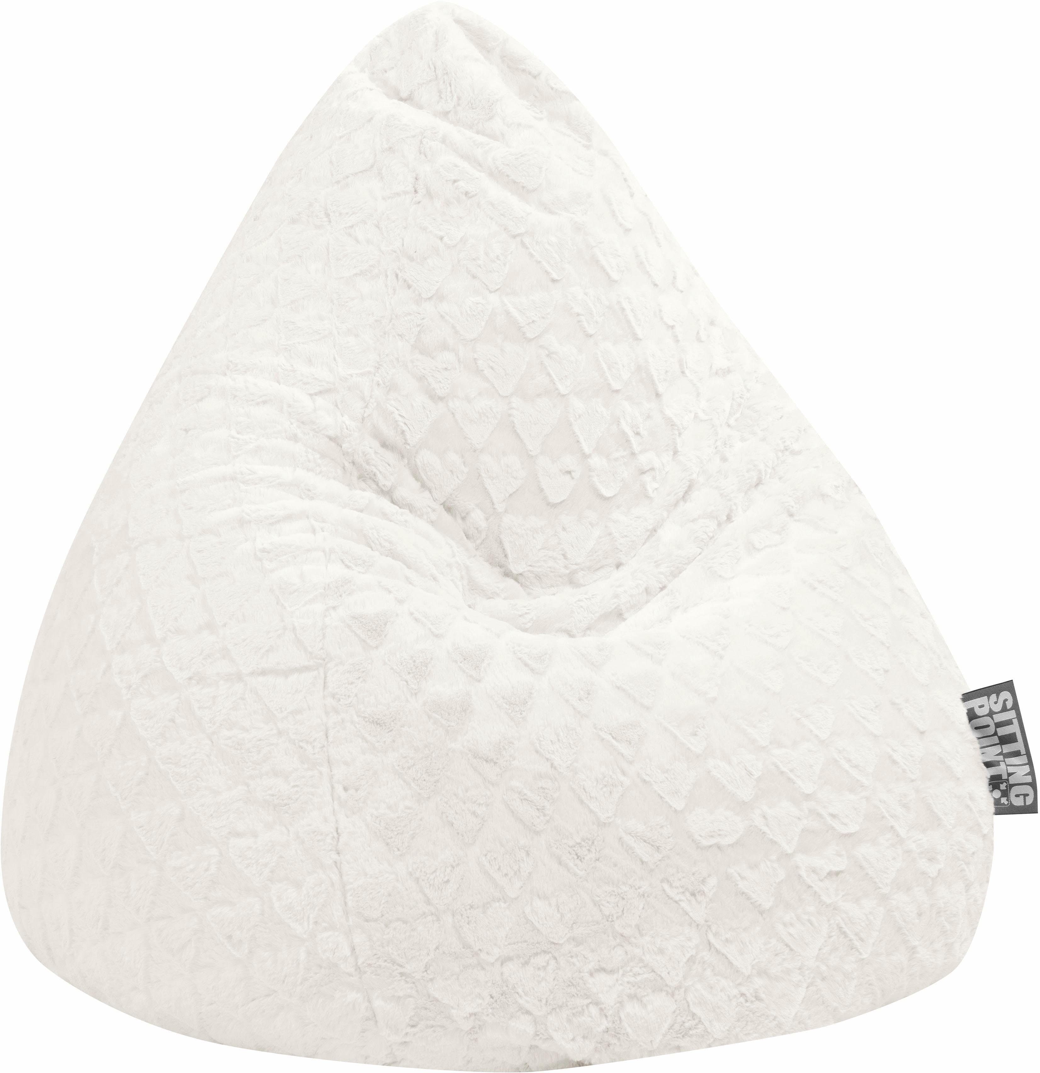Sitting Point Sitzsack FLUFFY HEARTS L | Weiß