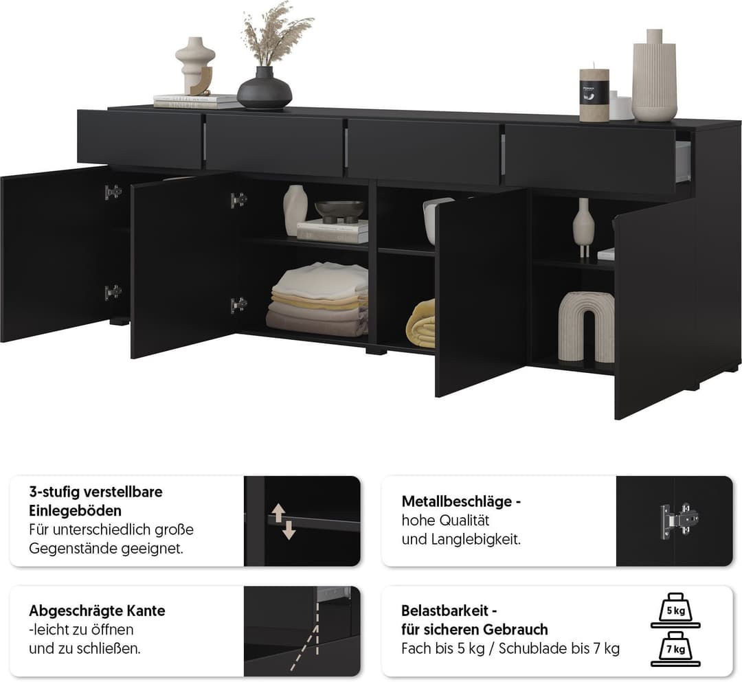 OTTO home Sideboard Cross | Schwarz