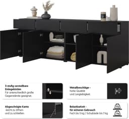 OTTO home Sideboard Cross | Schwarz