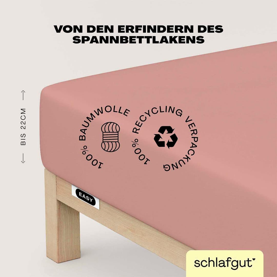 Schlafgut EASY JERSEY Spannbettlaken | Rosa