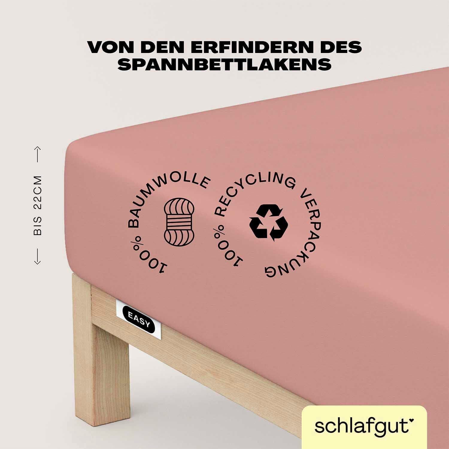 Schlafgut EASY JERSEY Spannbettlaken | Rosa