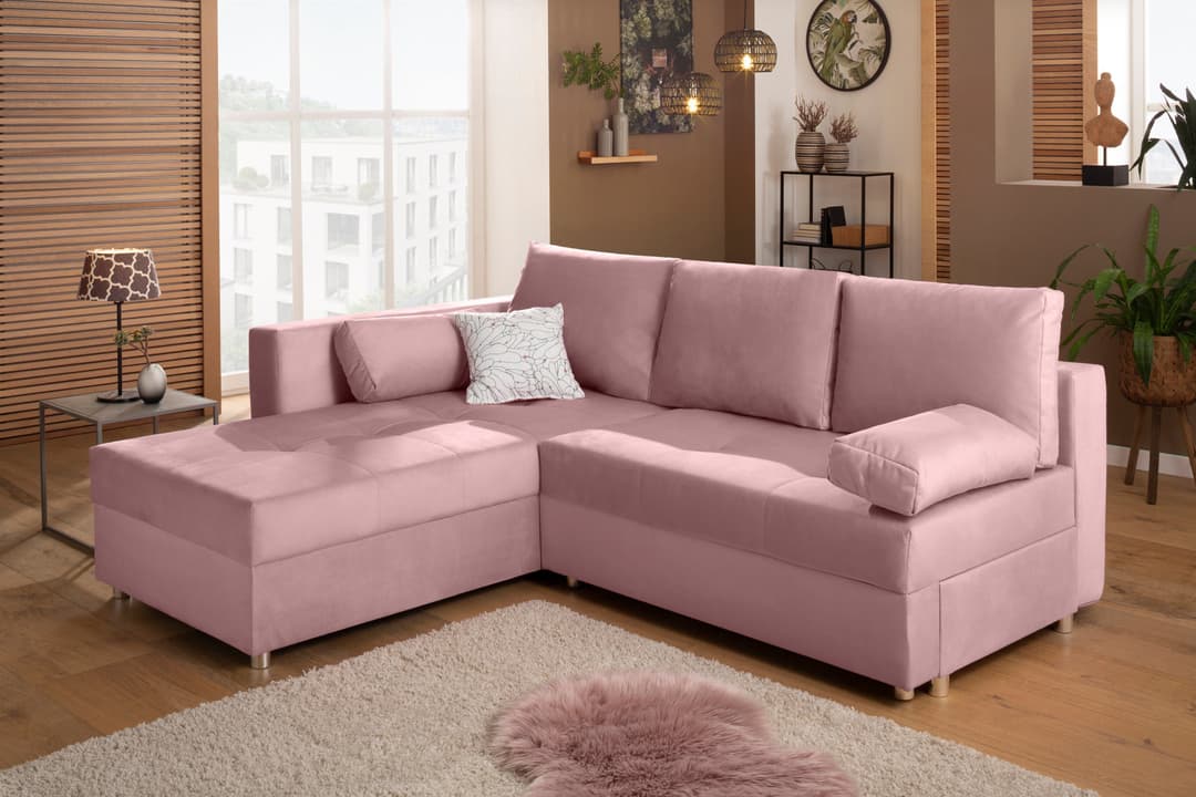 Home affaire Ecksofa Italia L-Form | Rosa