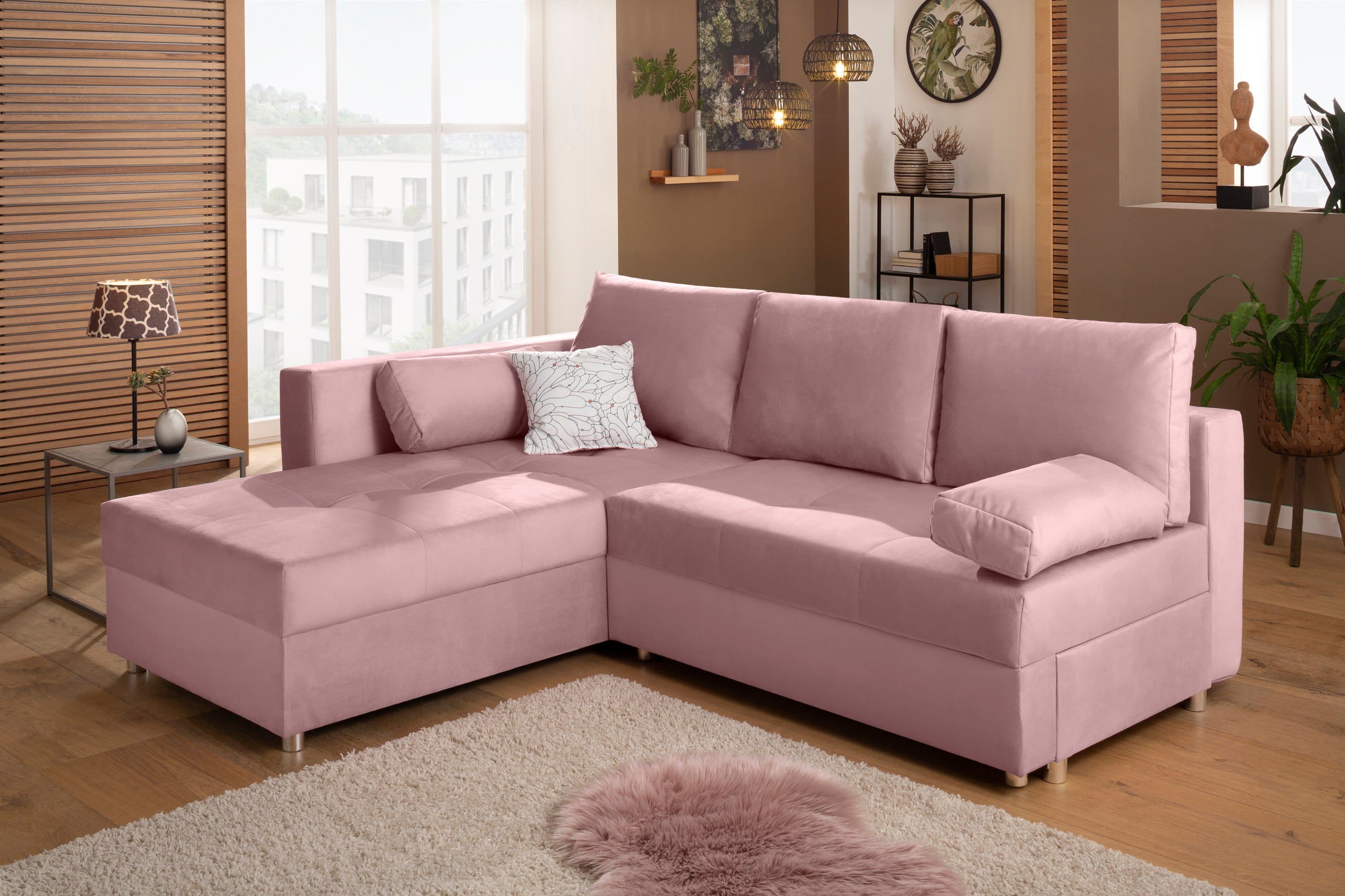 Home affaire Ecksofa Italia L-Form | Rosa
