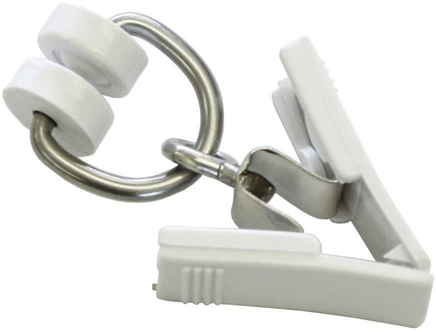GARDINIA Gardinenring T-Rollringe mit Klammer | Weiß