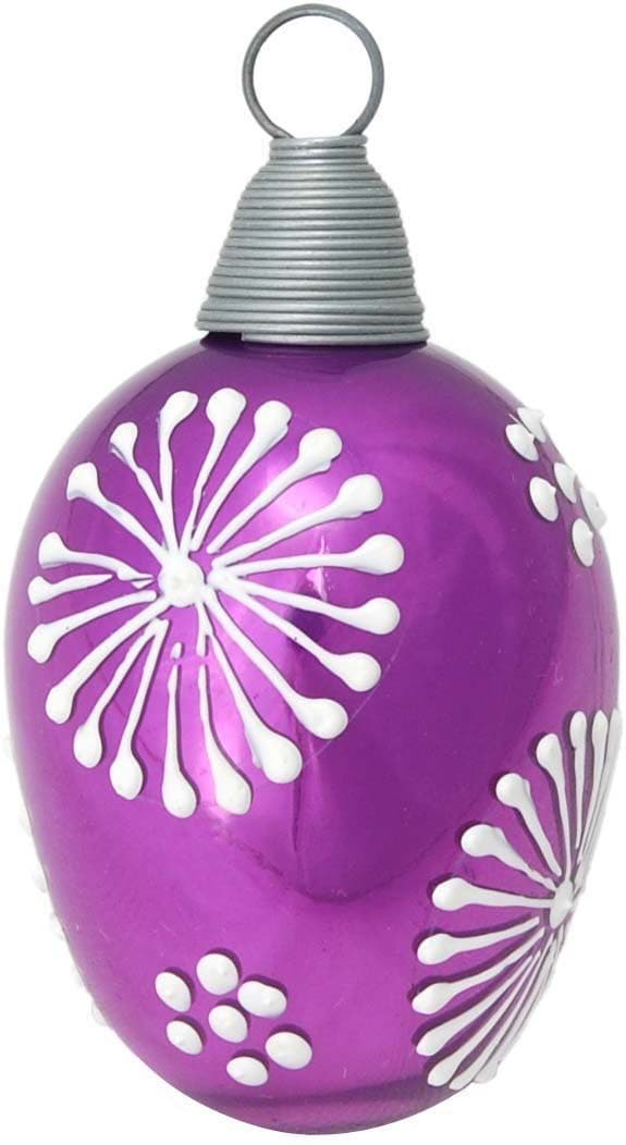 Krebs Glas Lauscha Osterei Floral | Mehrfarbig