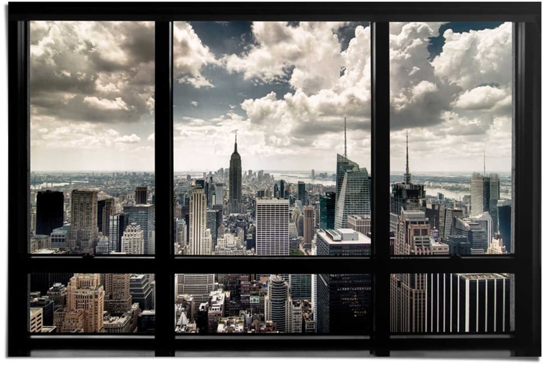 Reinders! Poster New York Fenster | Mehrfarbig