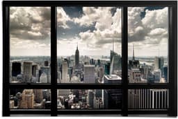Reinders! Poster New York Fenster | Mehrfarbig