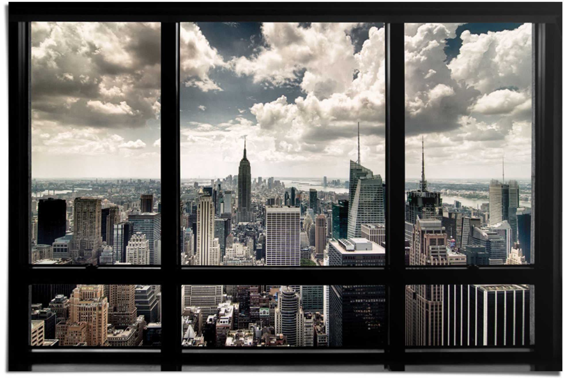 Reinders! Poster New York Fenster | Mehrfarbig
