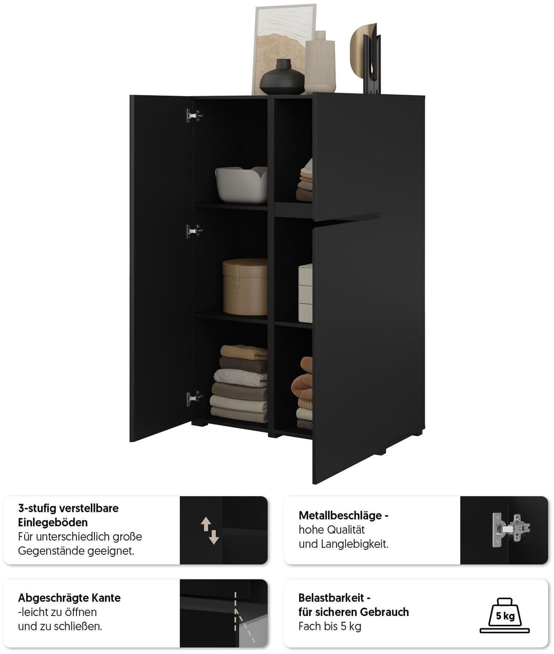 OTTO home Highboard Metric | Schwarz