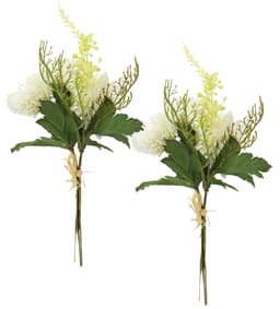 Kunstblume Chrysanthemen-Bund 2er Set | Weiß