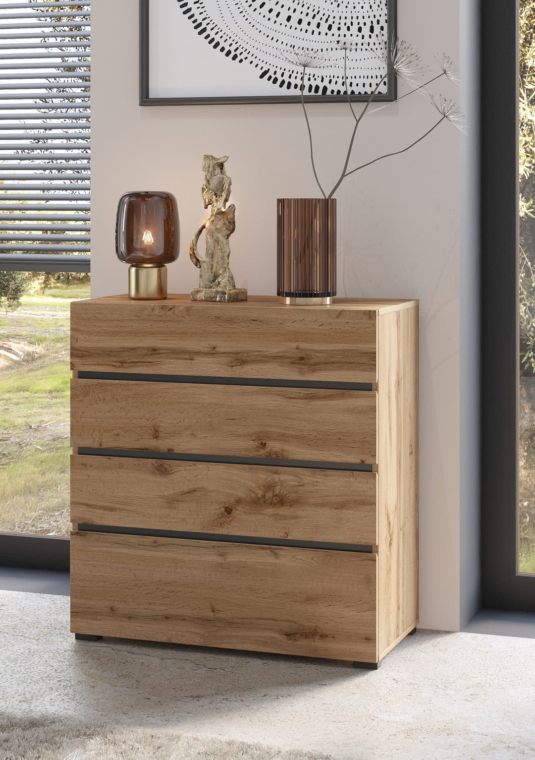 OTTO home Schubkastenkommode Cross | Holztöne