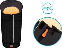 Fillikid Fußsack Nanga Lammfell | Schwarz