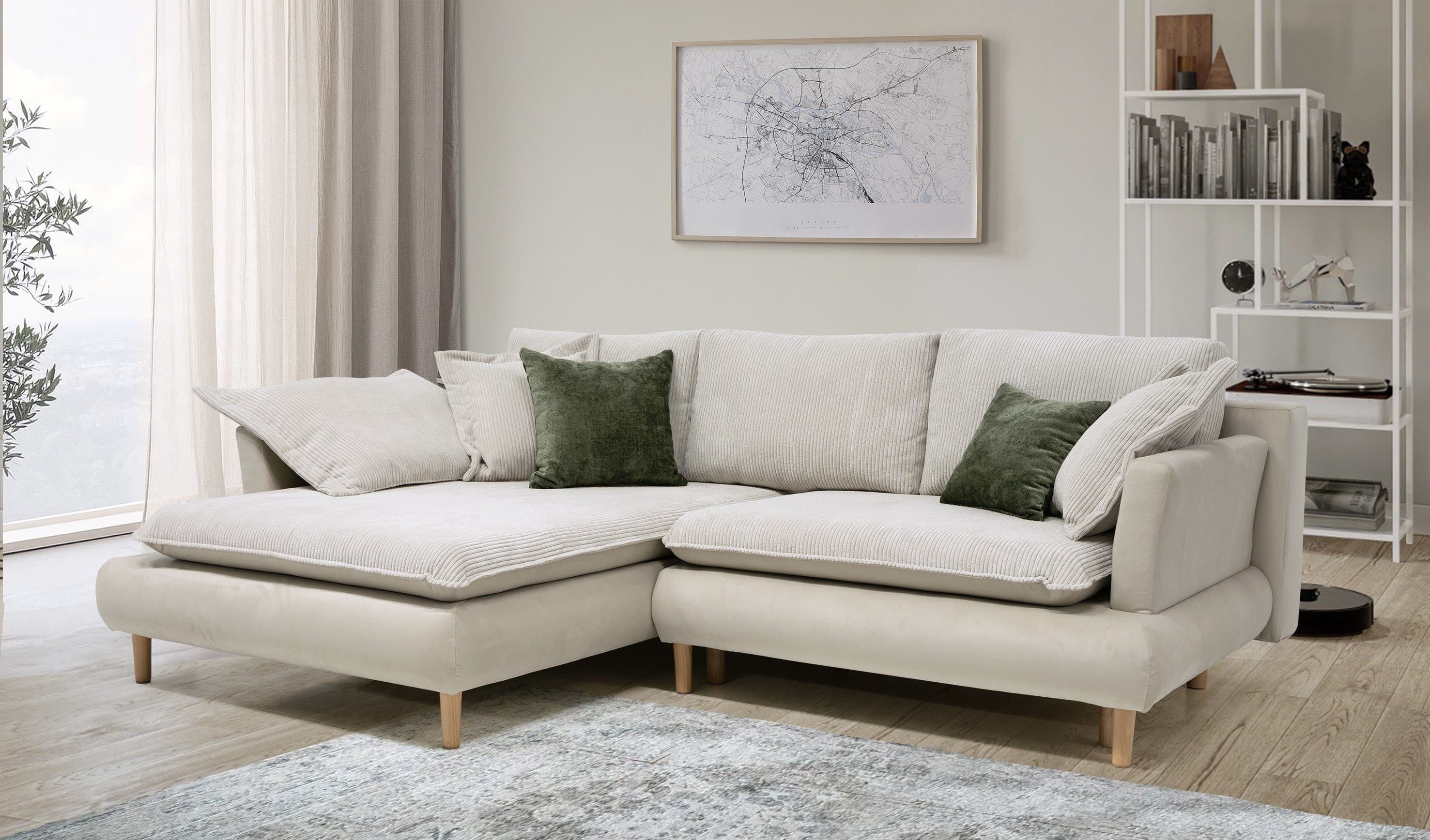 COLLECTION AB Ecksofa Mandela L-Form | Beige