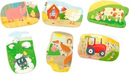 Haba Puzzle 6 erste Puzzles Bauernhof | Mehrfarbig