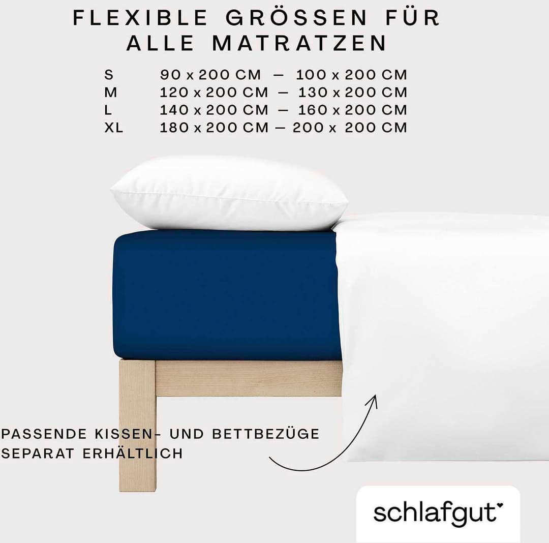Schlafgut CASUAL Spannbettlaken | Blau