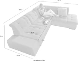 sit&more Ecksofa Pale L-Form | Schwarz