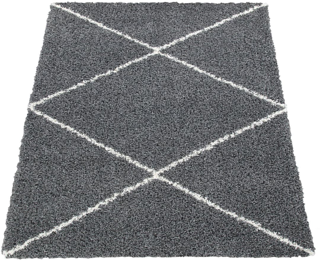Paco Home Kalmar 442 Hochflor-Teppich | Grau