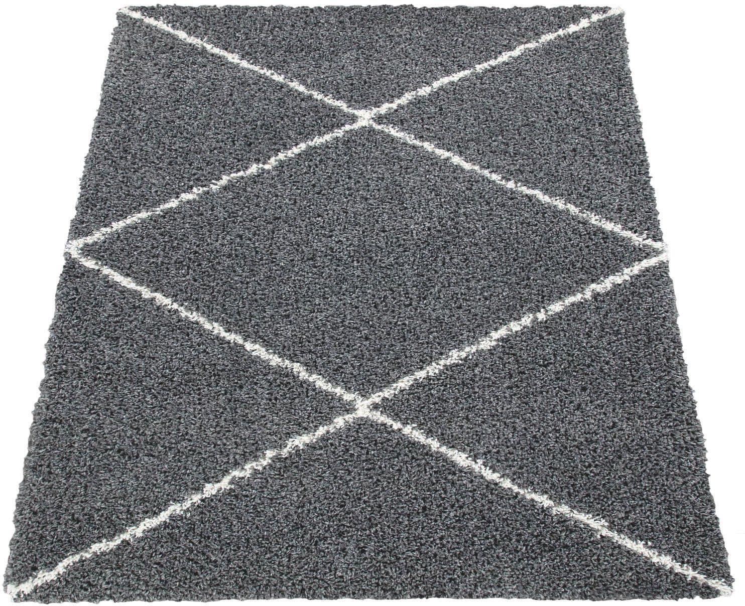 Paco Home Kalmar 442 Hochflor-Teppich | Grau