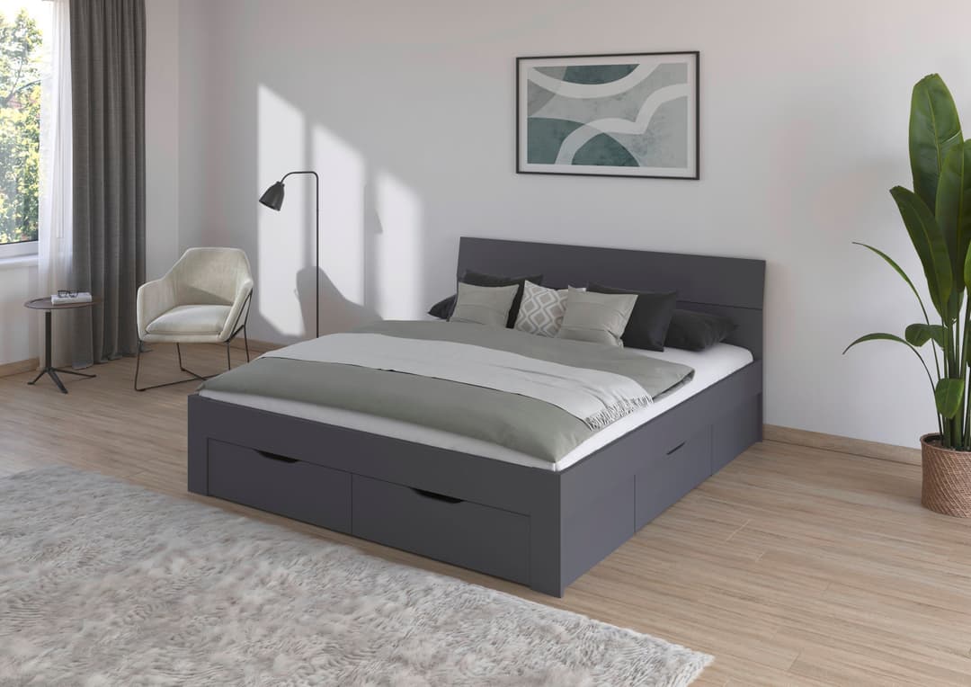 rauch FLEXX Bett mit Stauraum | Grau