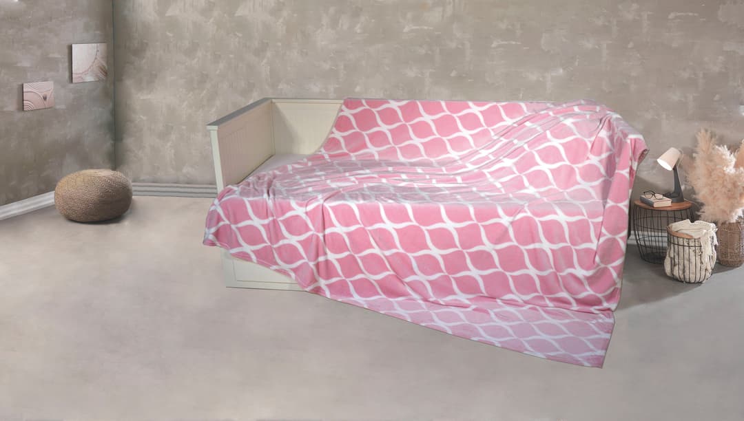 Wohndecke Mikrofaser XXL "Welle" | Rosa
