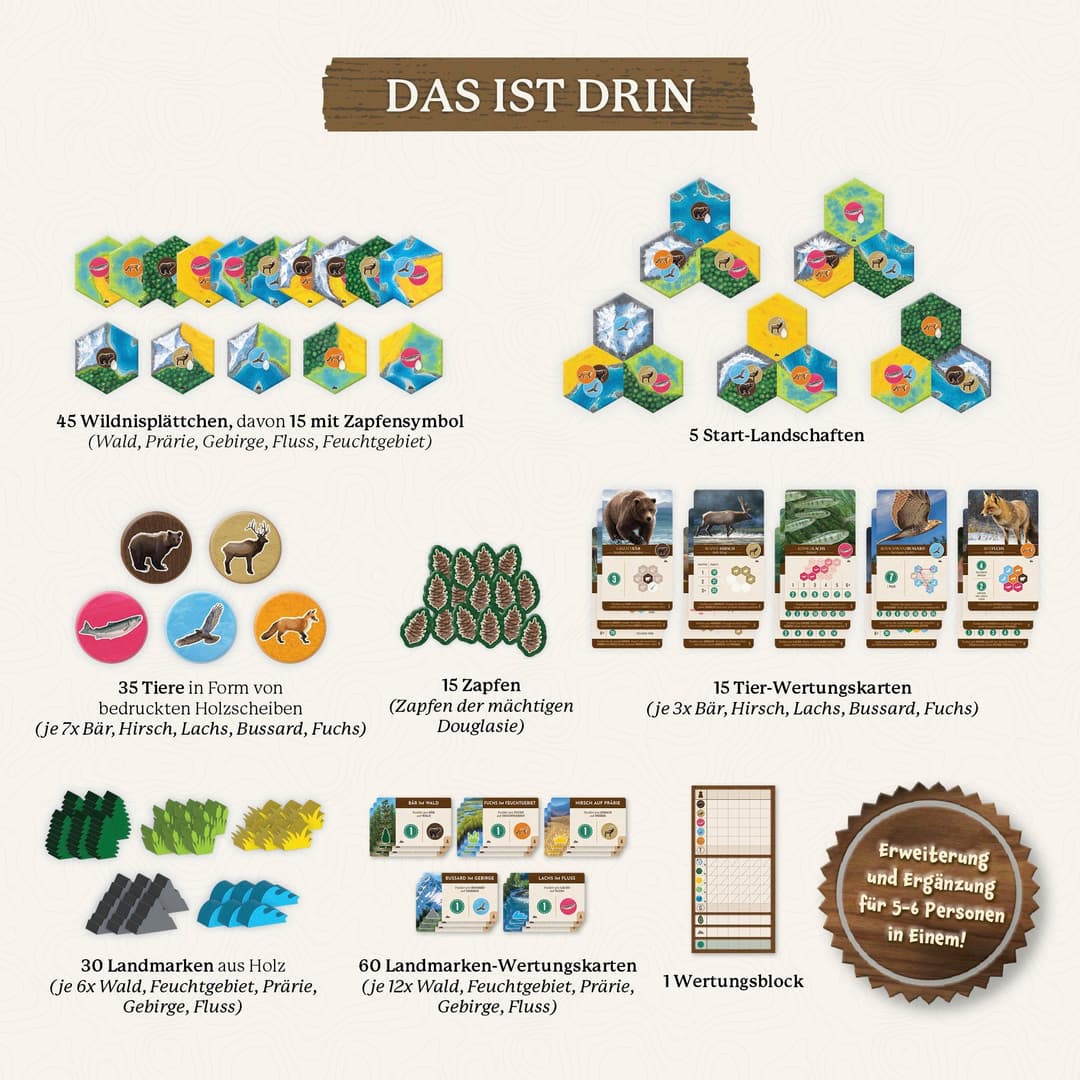 Kosmos Spiel Cascadia - Landmarks Erweiterung | Mehrfarbig