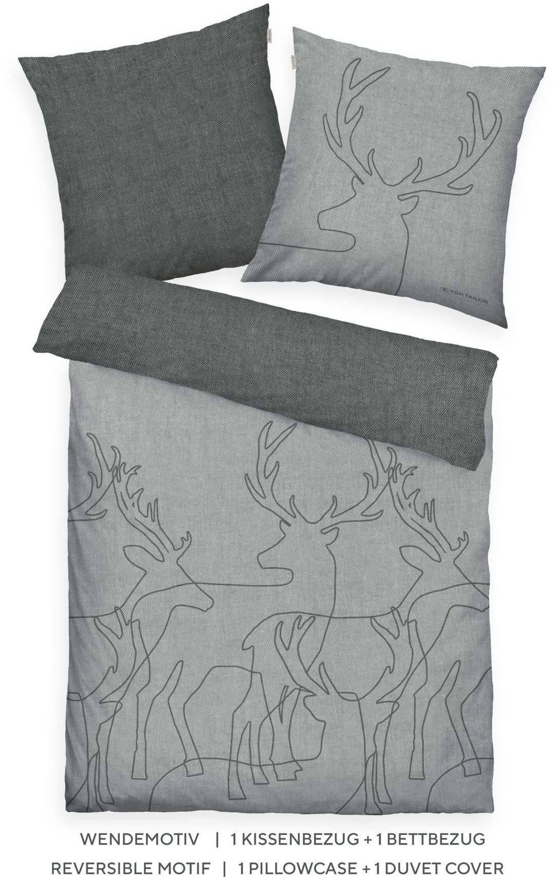 TOM TAILOR HOME Wendebettwäsche Lennart | Grau