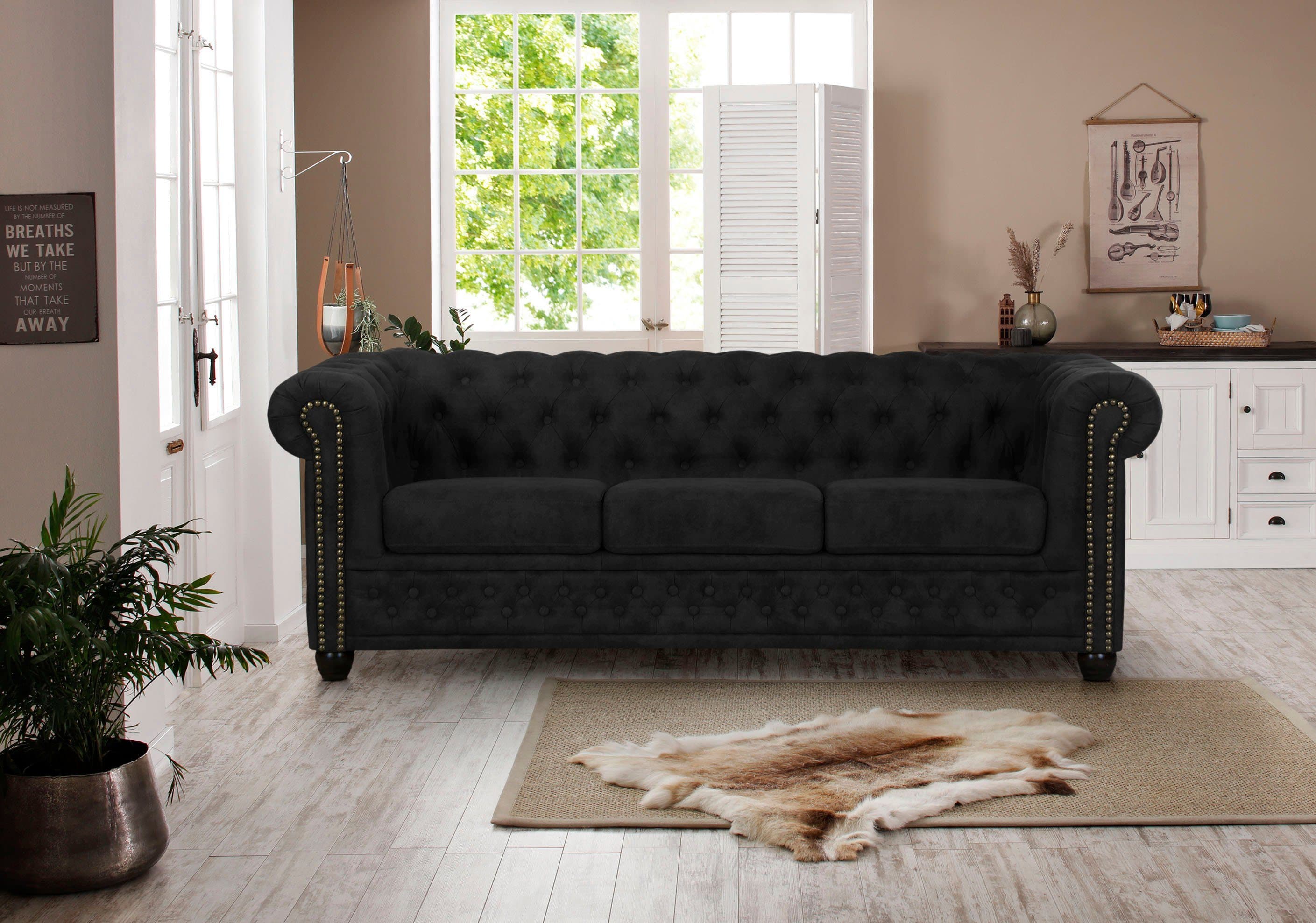 Home affaire Chesterfield-Sofa Rysum | Schwarz