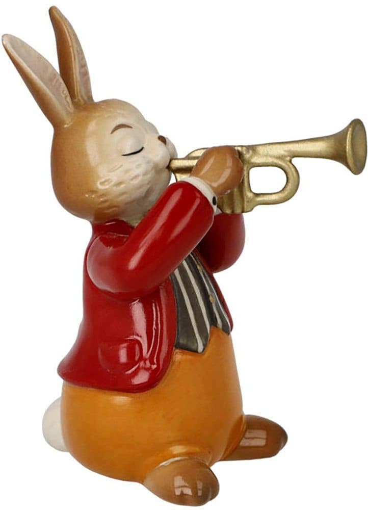 Goebel Osterhase Figur Hase - Eifriger Trompeter | Mehrfarbig