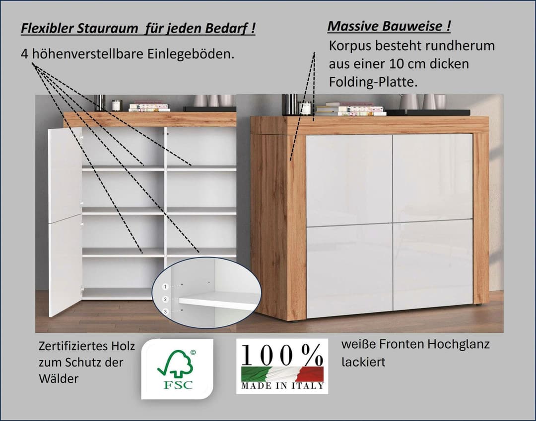 OTTO home Highboard CHRONOS | Mehrfarbig
