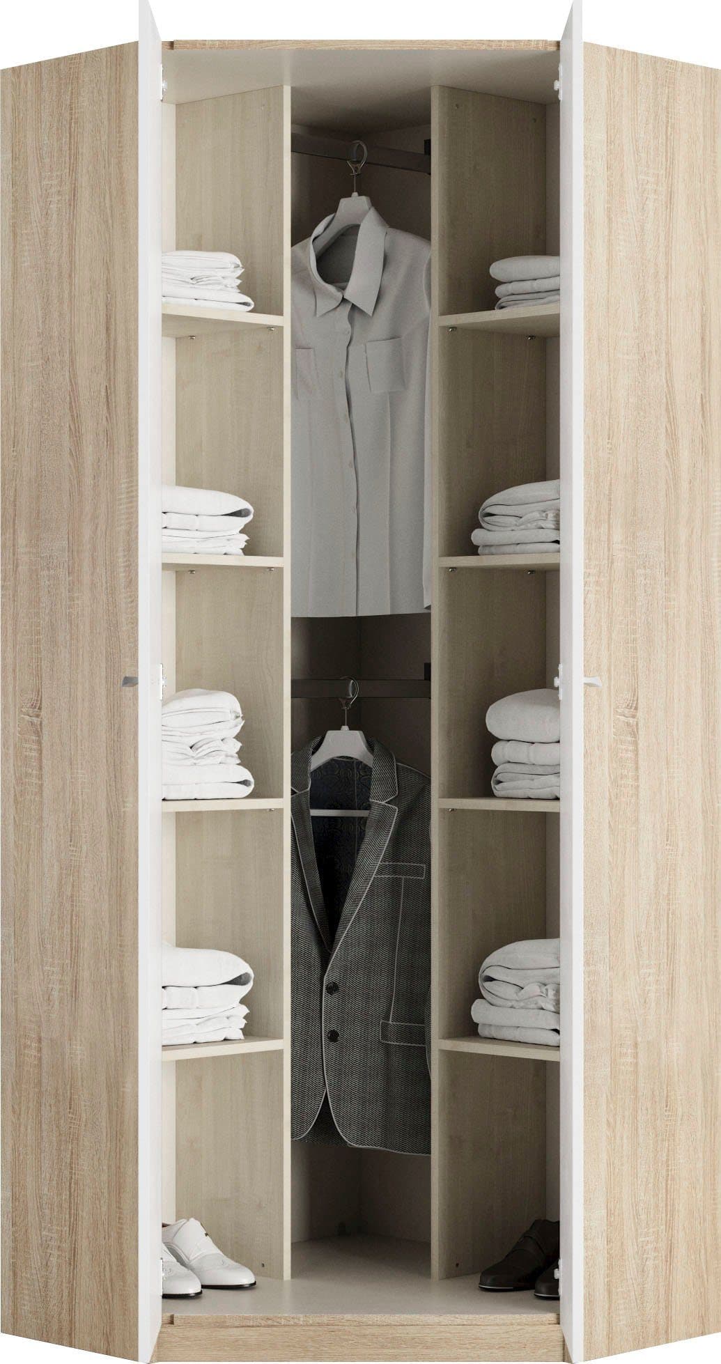 priess Eckkleiderschrank Barcelona | Holztöne