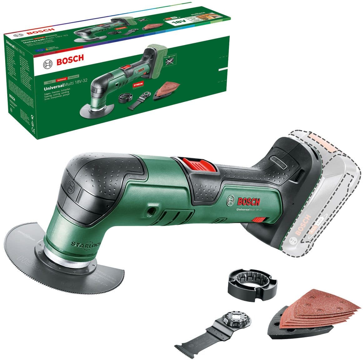Bosch Home & Garden UniversalMulti 18V-32 | Grün
