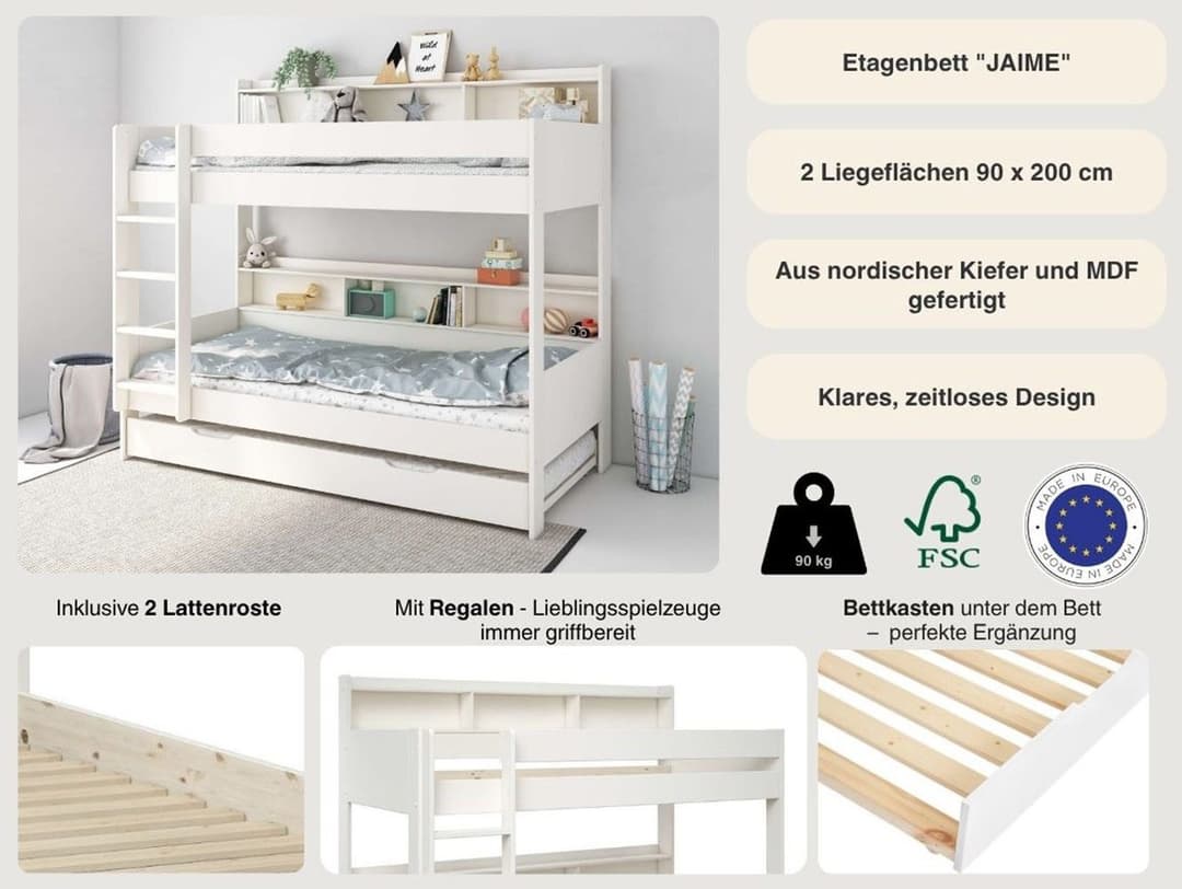 OTTO home Etagenbett JAIME | Weiß