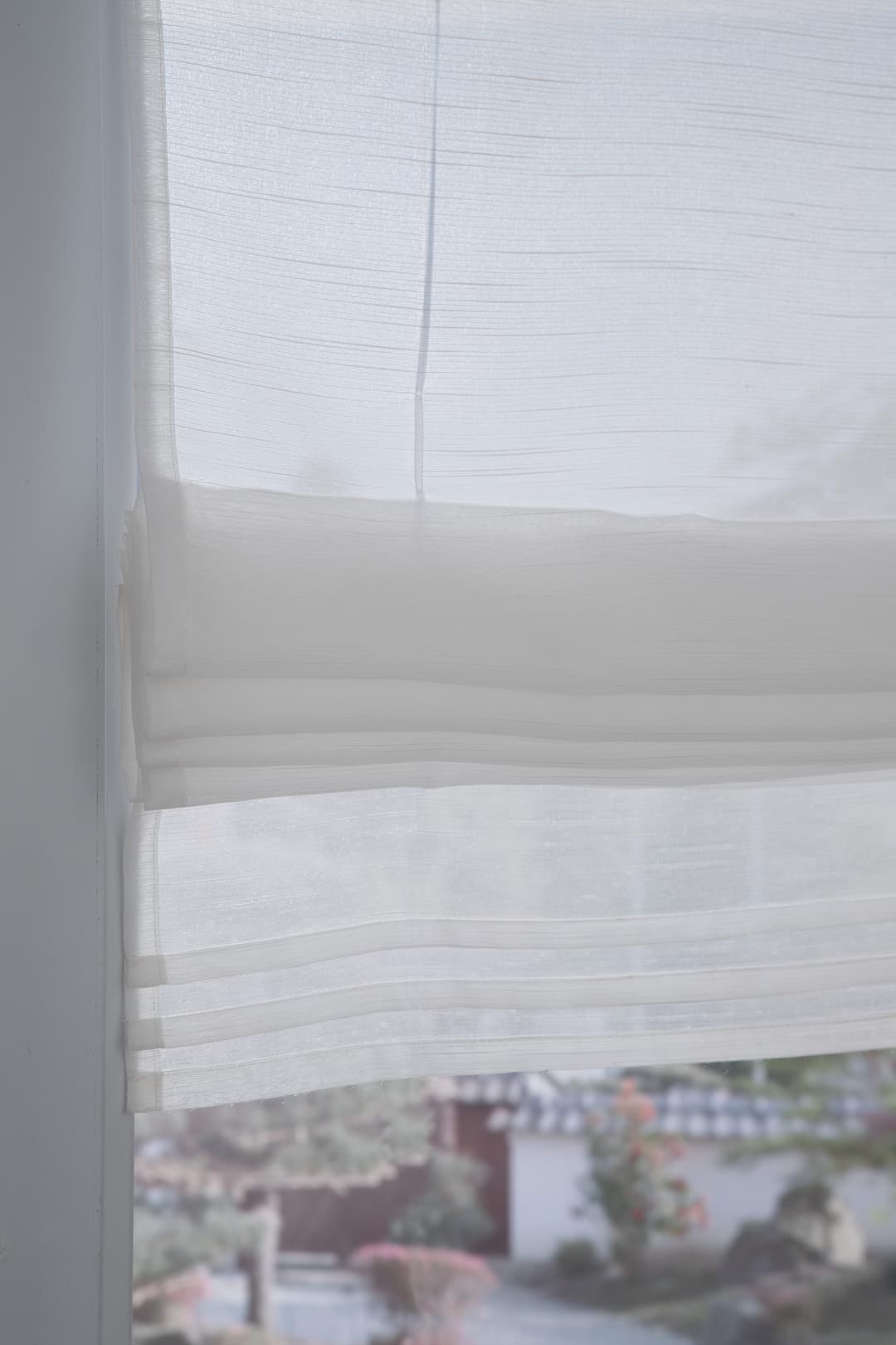 GARDINIA Raffrollo Voile Schlaufen | Weiß