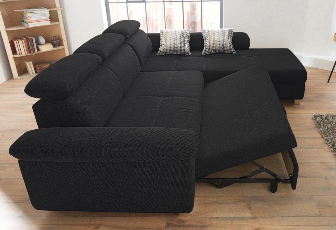 Jockenhöfer Gruppe Ecksofa Landshut L-Form | Schwarz