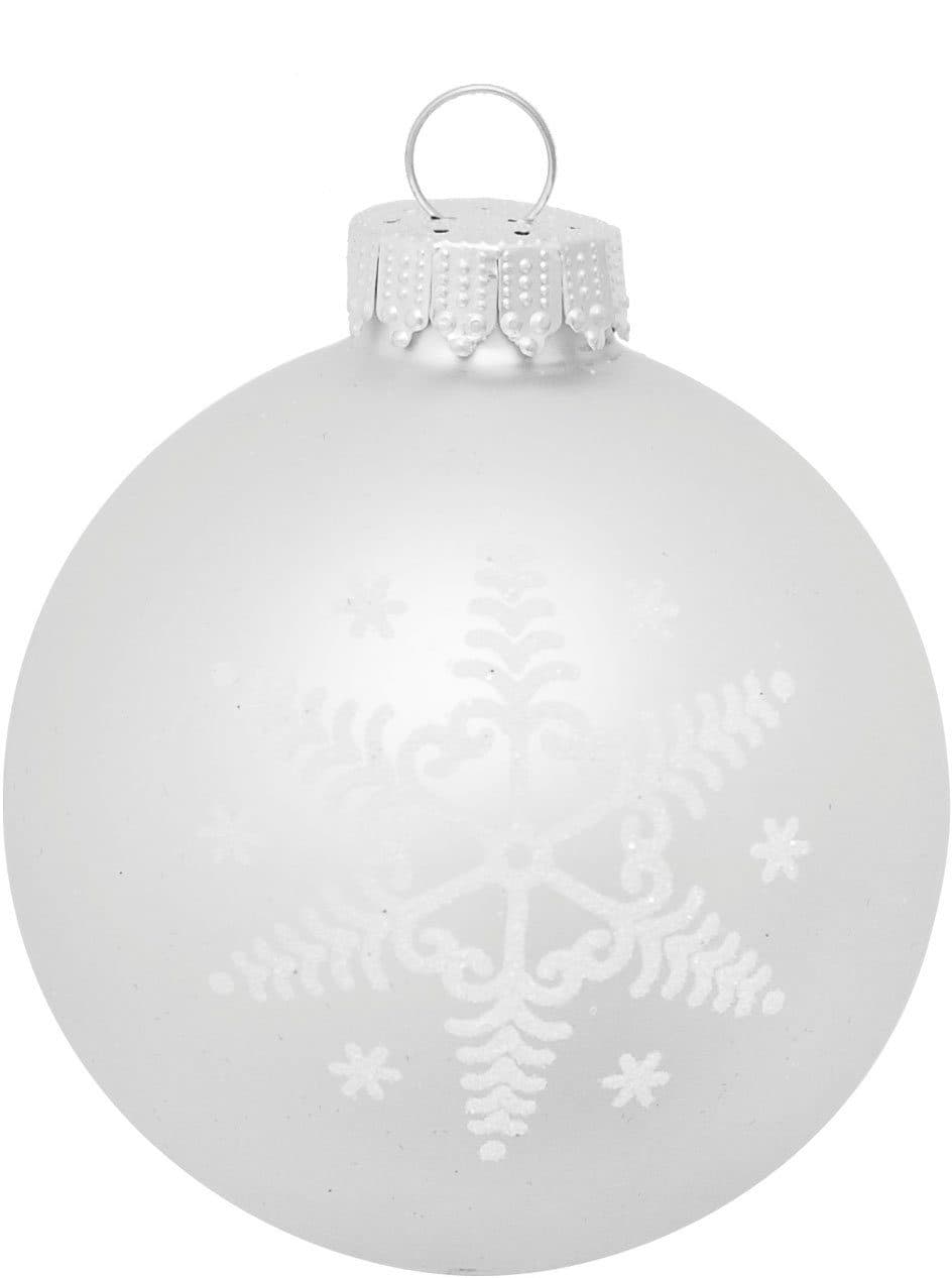Krebs Glas Lauscha Weihnachtsbaumkugel Schneeflocke silberfarben (16