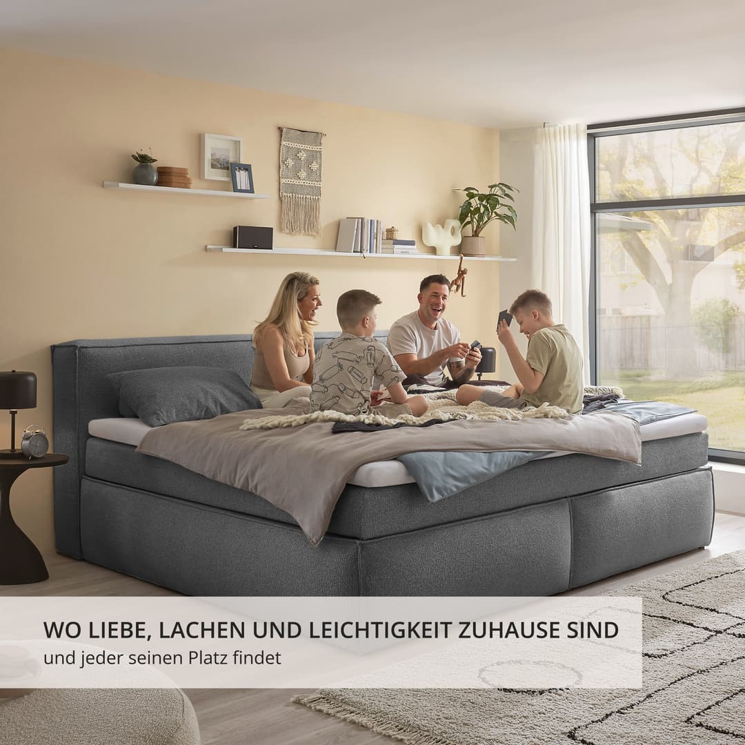 ED EXCITING DESIGN Boxspringbett Sandon | Grau