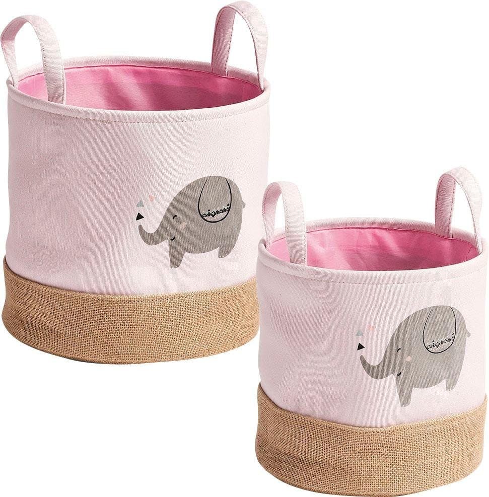 Zeller Present Aufbewahrungskorb Elefant (Set, 2 St) | Rosa