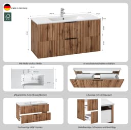 welltime Waschtisch Trento | Holztöne