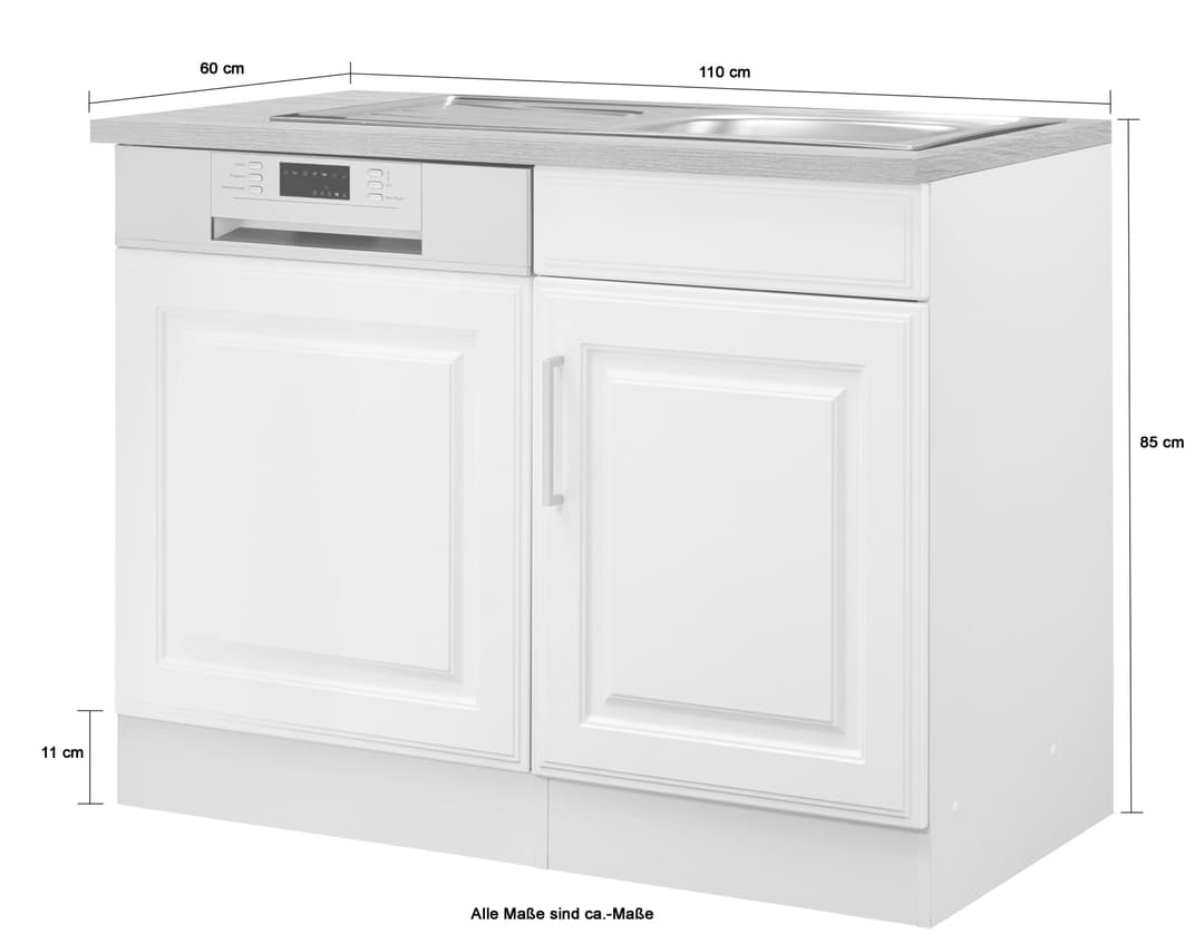 KOCHSTATION Spülenschrank KS-Stockholm | Weiß