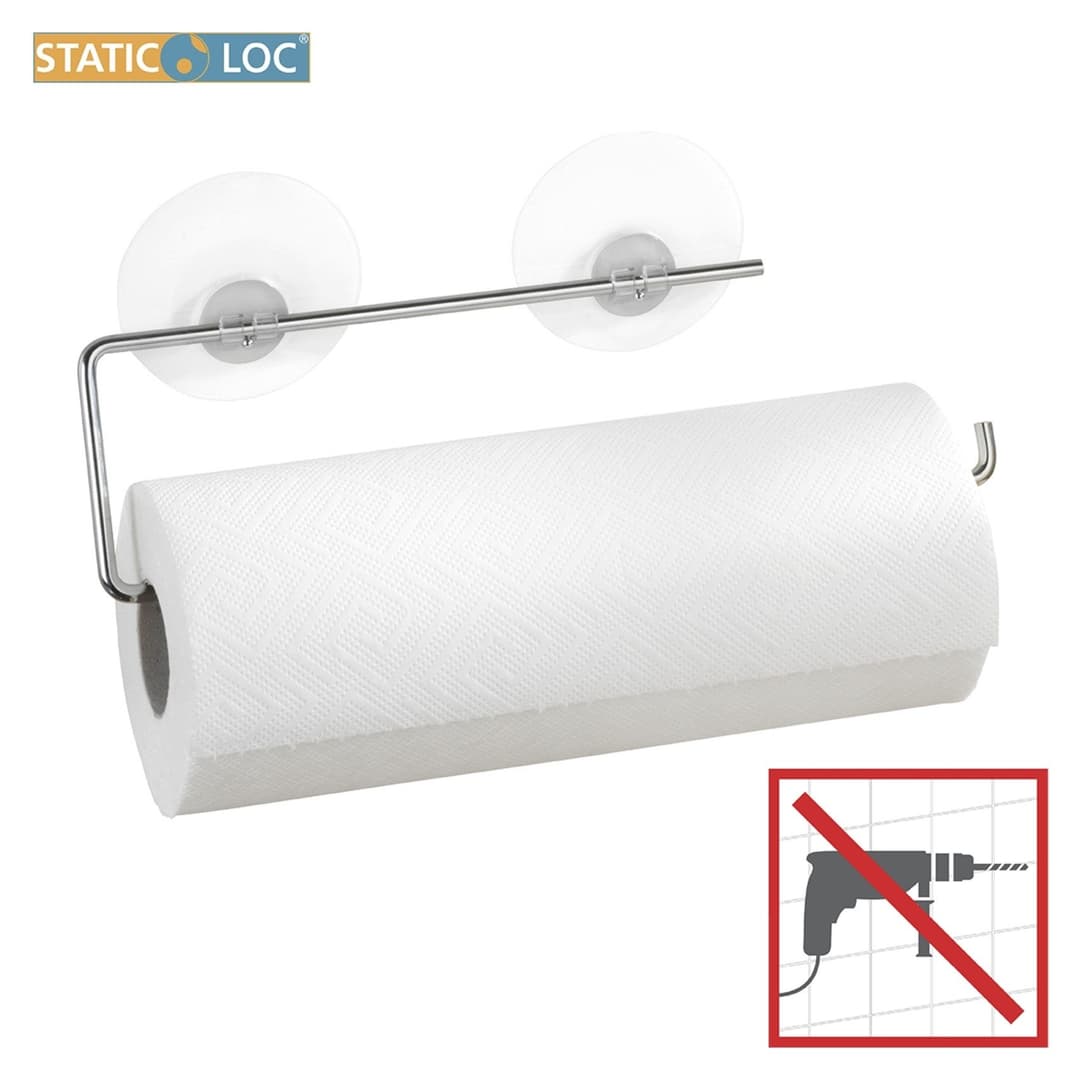WENKO Wandrollenhalter Modell Static-Loc® | Silber