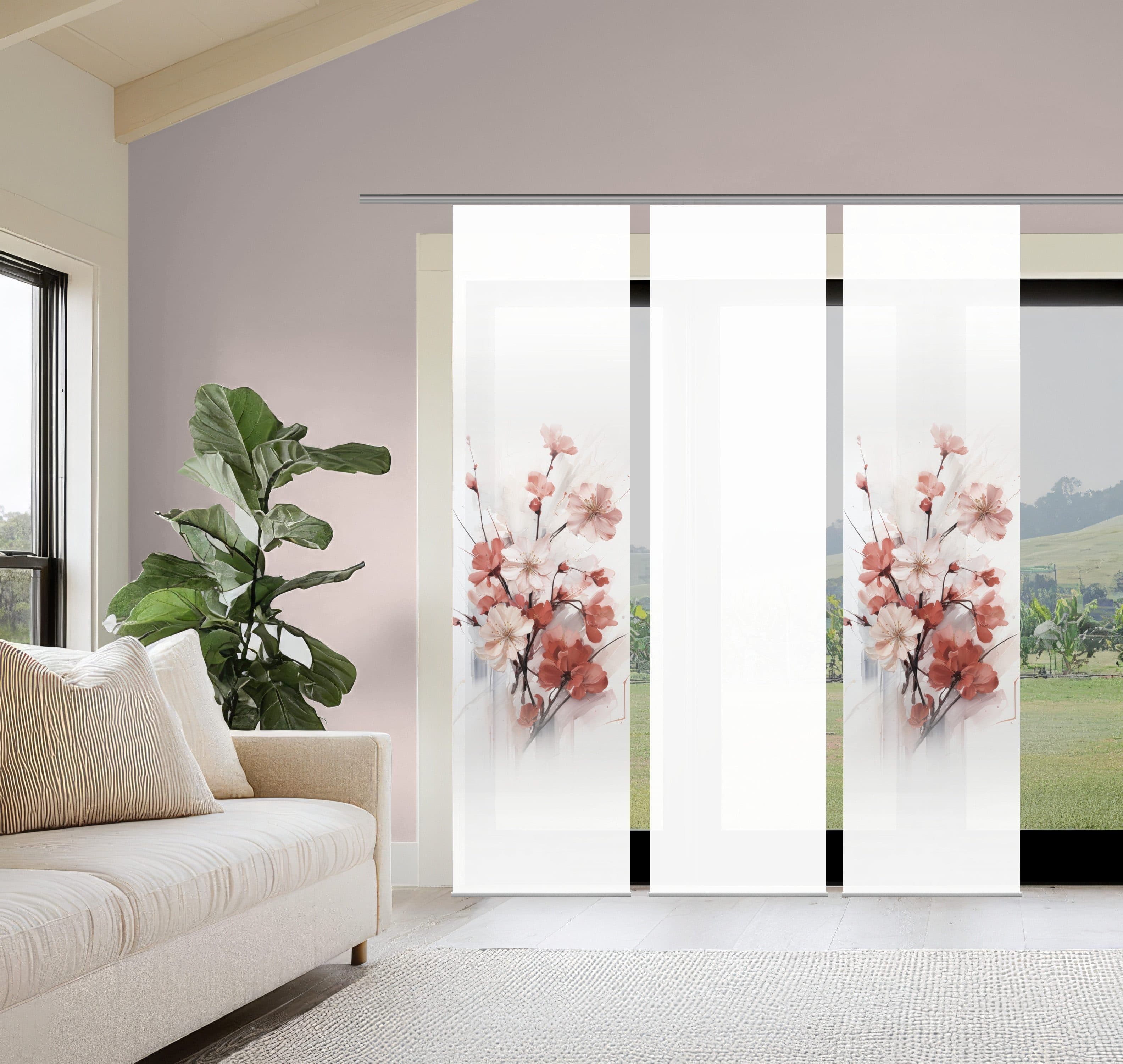 HOME WOHNIDEEN Schiebegardine LOTUS | Rosa