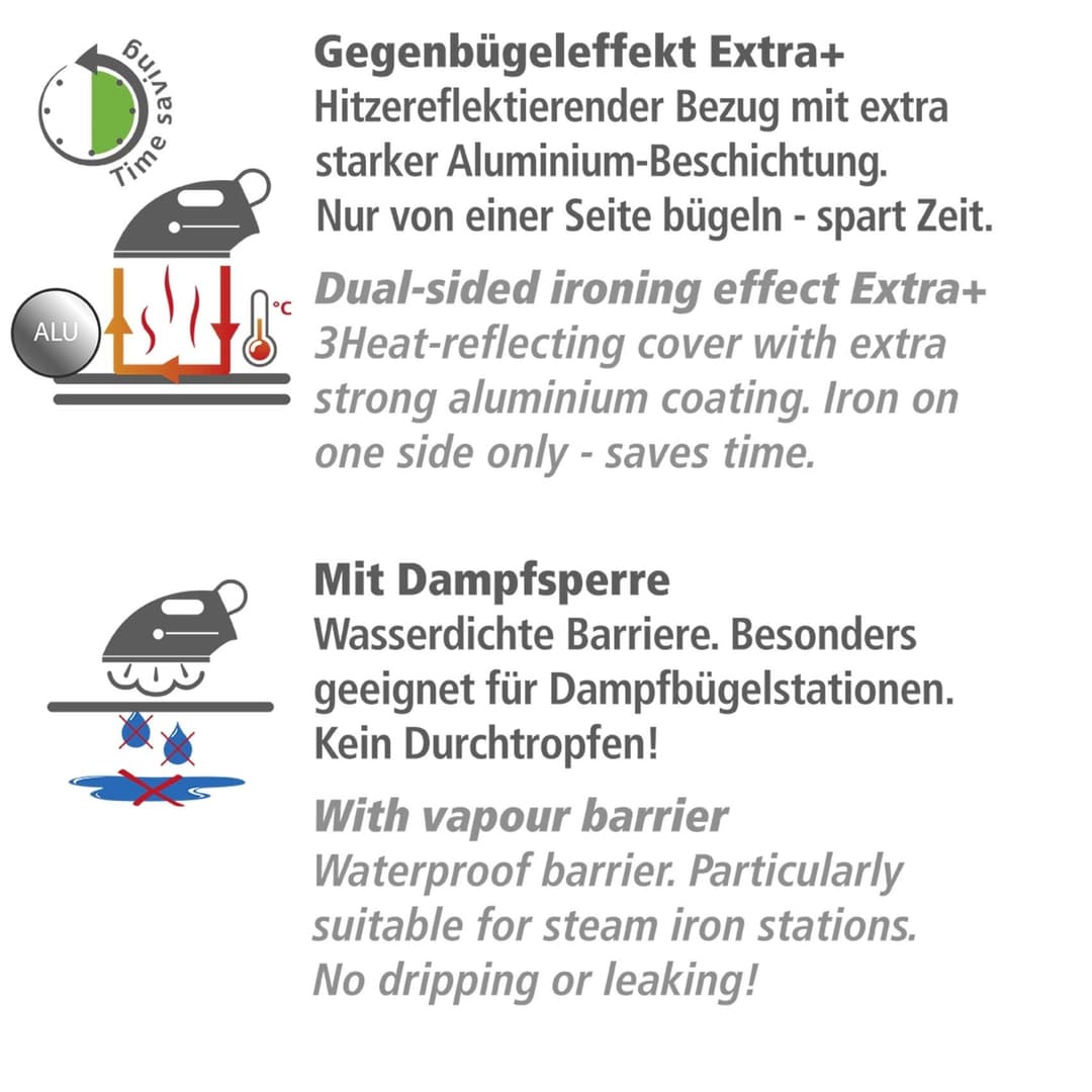 WENKO Air Comfort XL/Universal Bügelbrettbezug | Grau