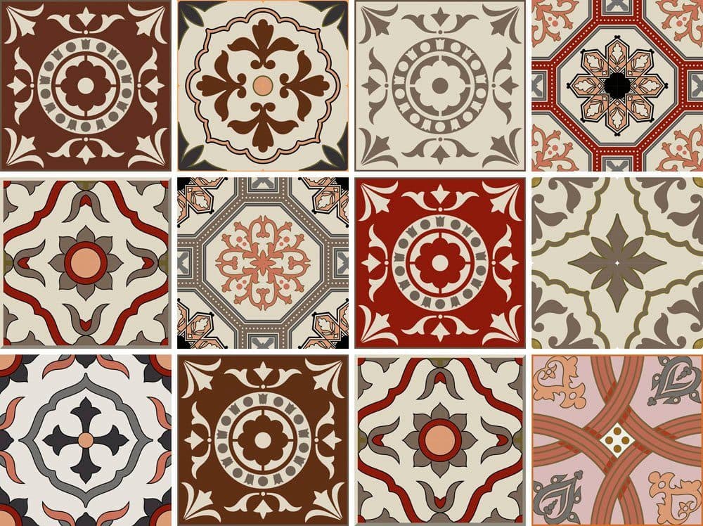 Home affaire Fliesenaufkleber Ornamente | Rot
