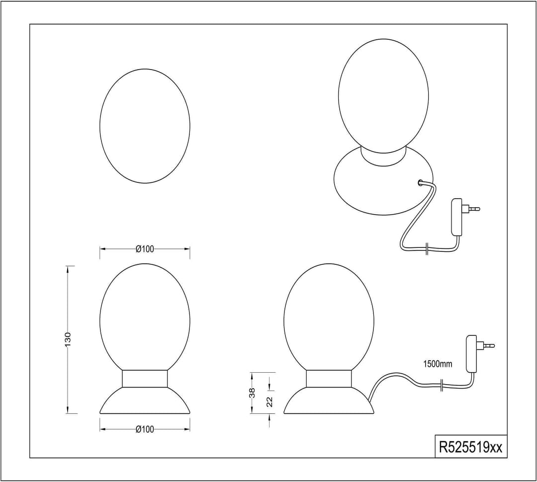 Reality Leuchten LED Tischleuchte Princess | Gold